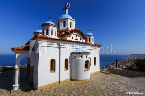 Picture of Church in Paleo Karlovasi village on Samos island Greece 